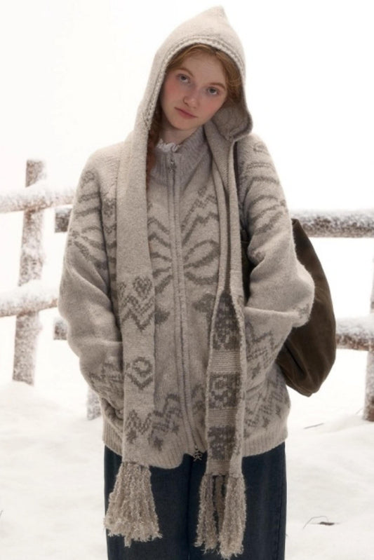 パピージップカーディガン+ハットスカーフ