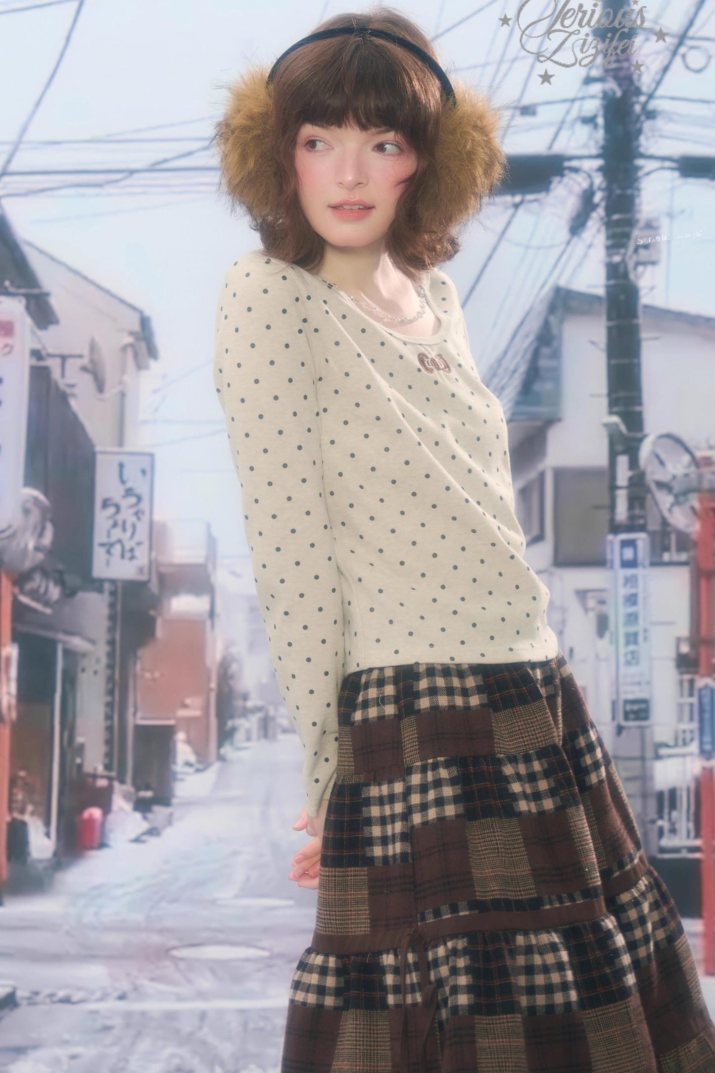 Polka Dot Chain Knit Top