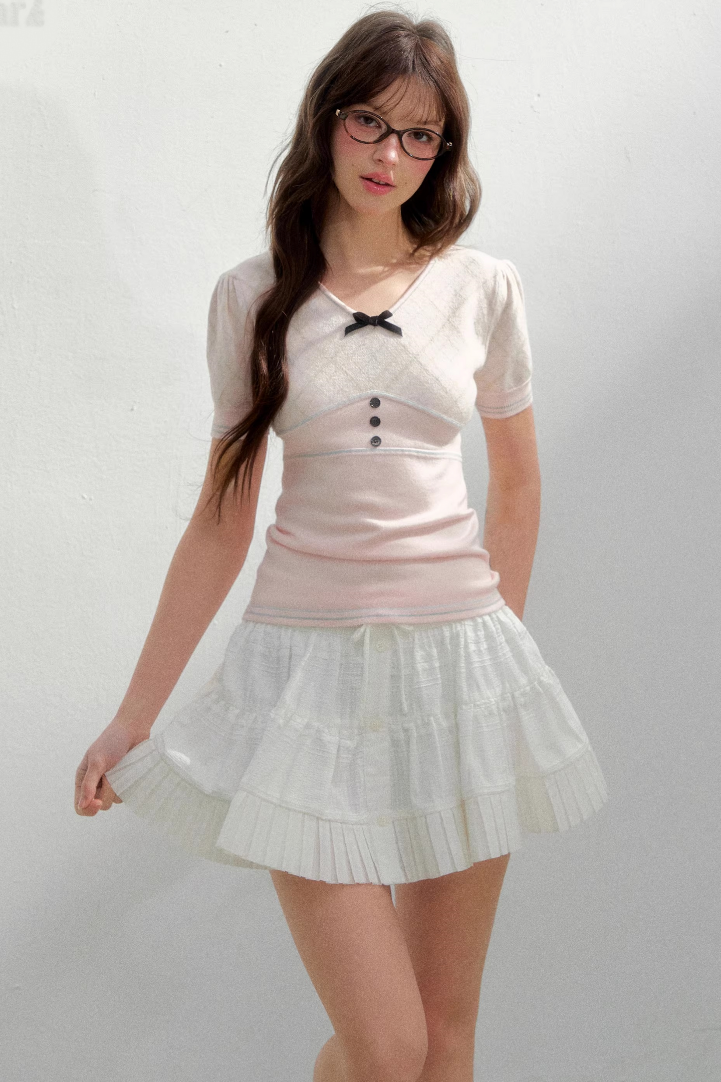 Retro Patterned Knit Top