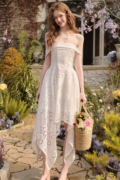 エレガントコットンリボンドレス