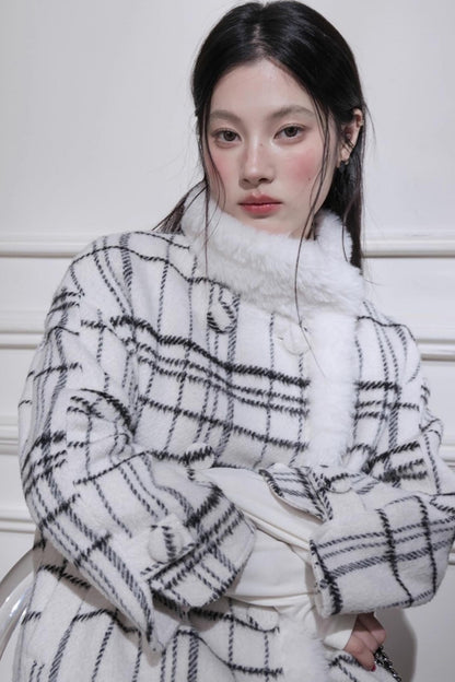 モノクロチェックジャケット＋ベストドレス