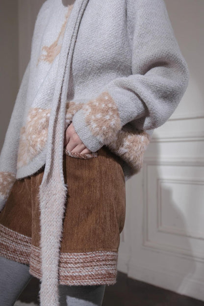 コーデュロイステッチショートパンツ