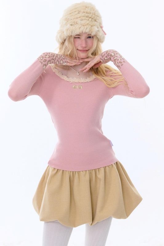 レオパードプリントニットセーター