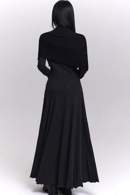 Gray Off-the-shoulder Knit Dress