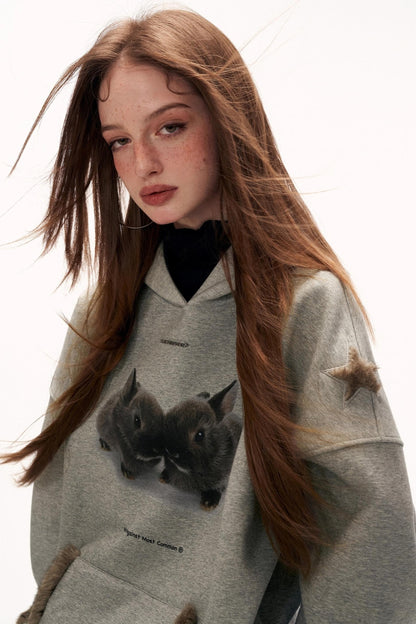 スターレビットフーデッドスウェット