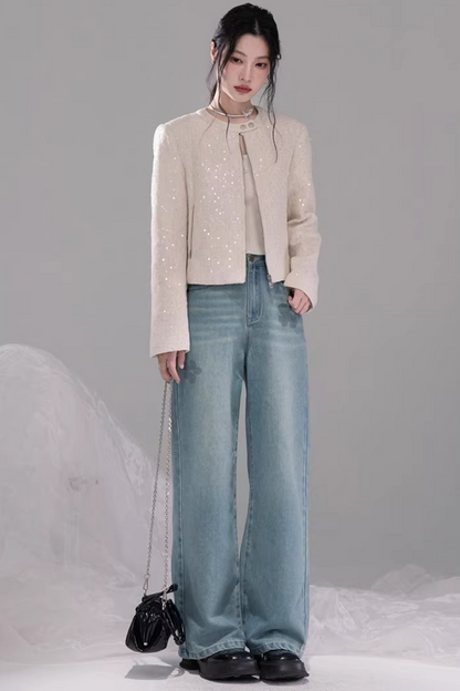 Sea Salt Straight Leg Denim Pants