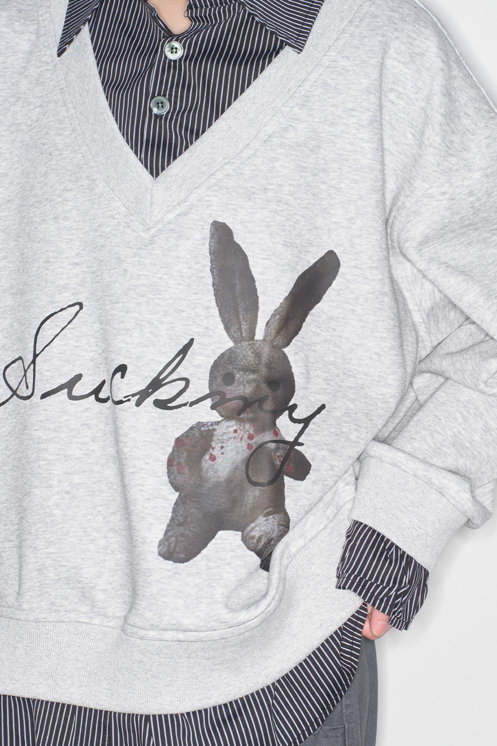 Rabbit Print Sweatshirt Top