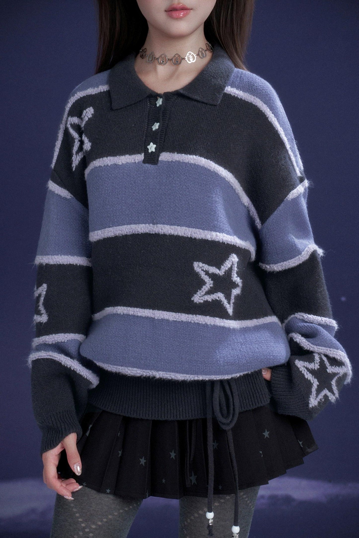 Border Star Jacquard Sweater