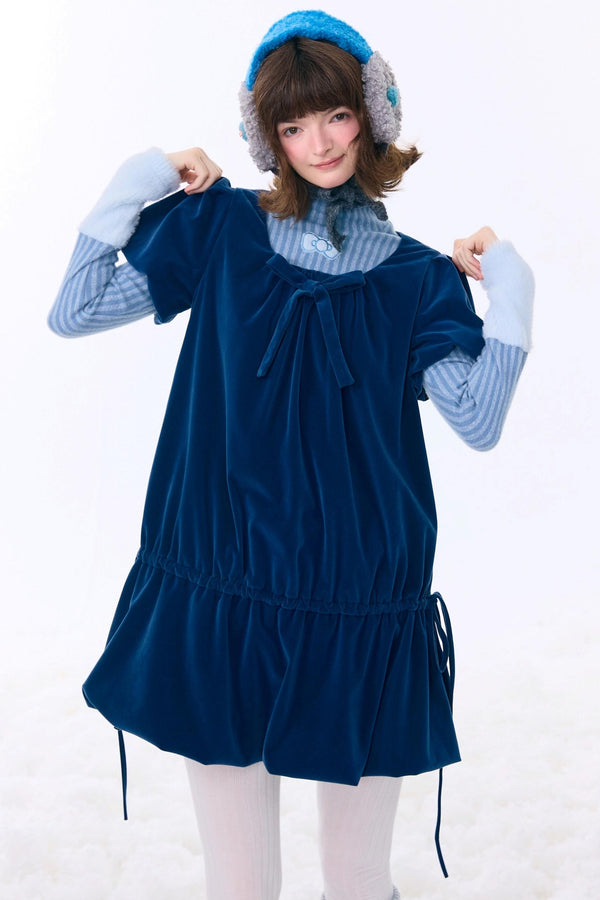 Deep Blue Velvet Dress