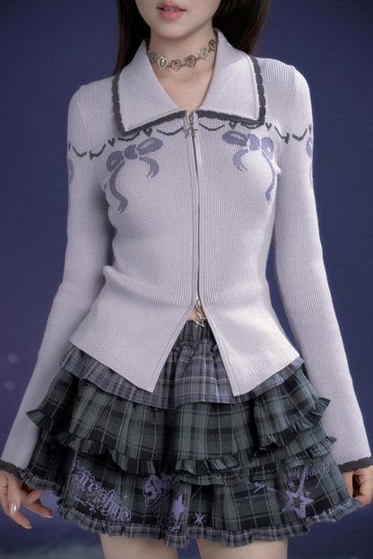 Sweet Ribbon Slim Cardigan