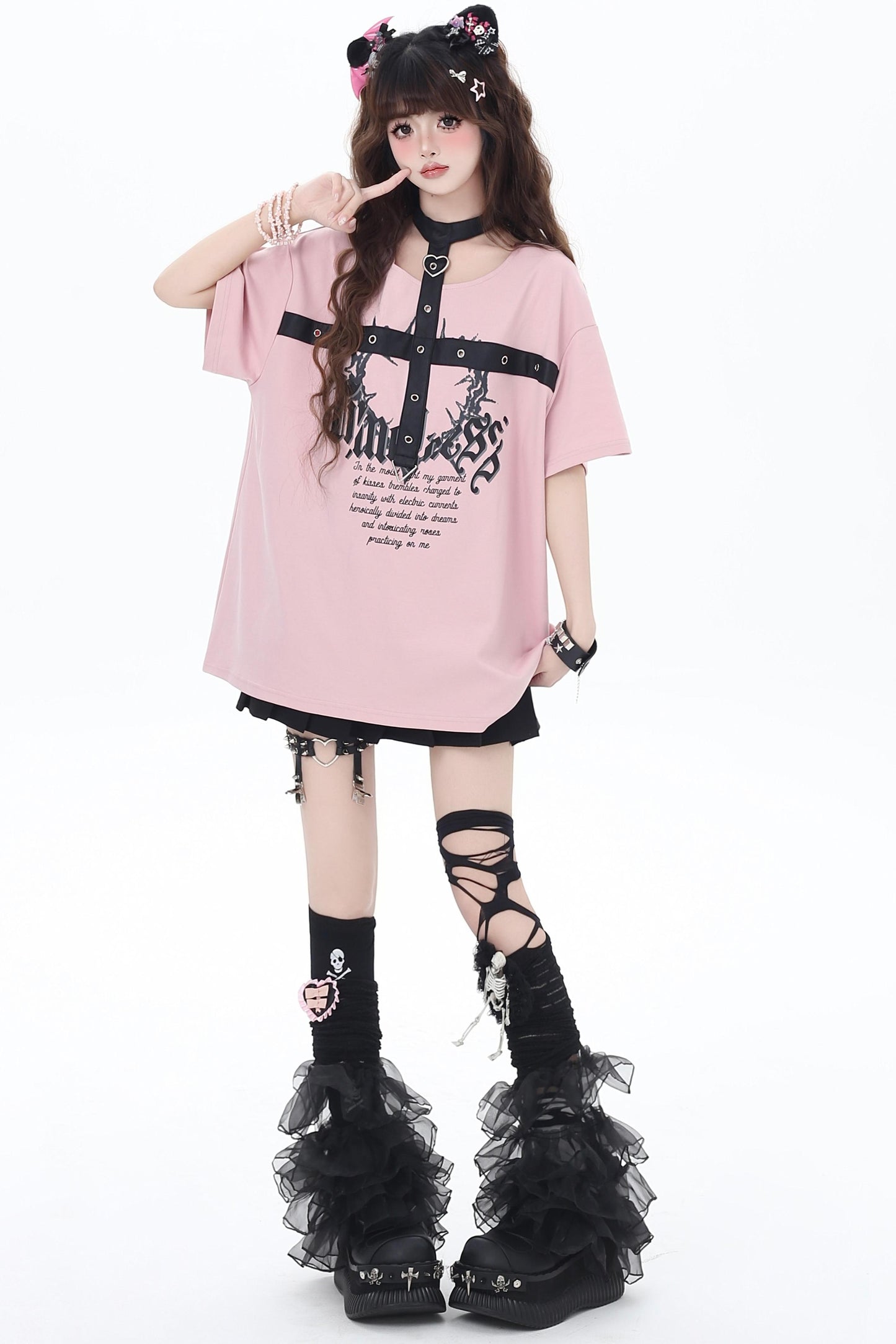 Summer Leather Button T-Shirt