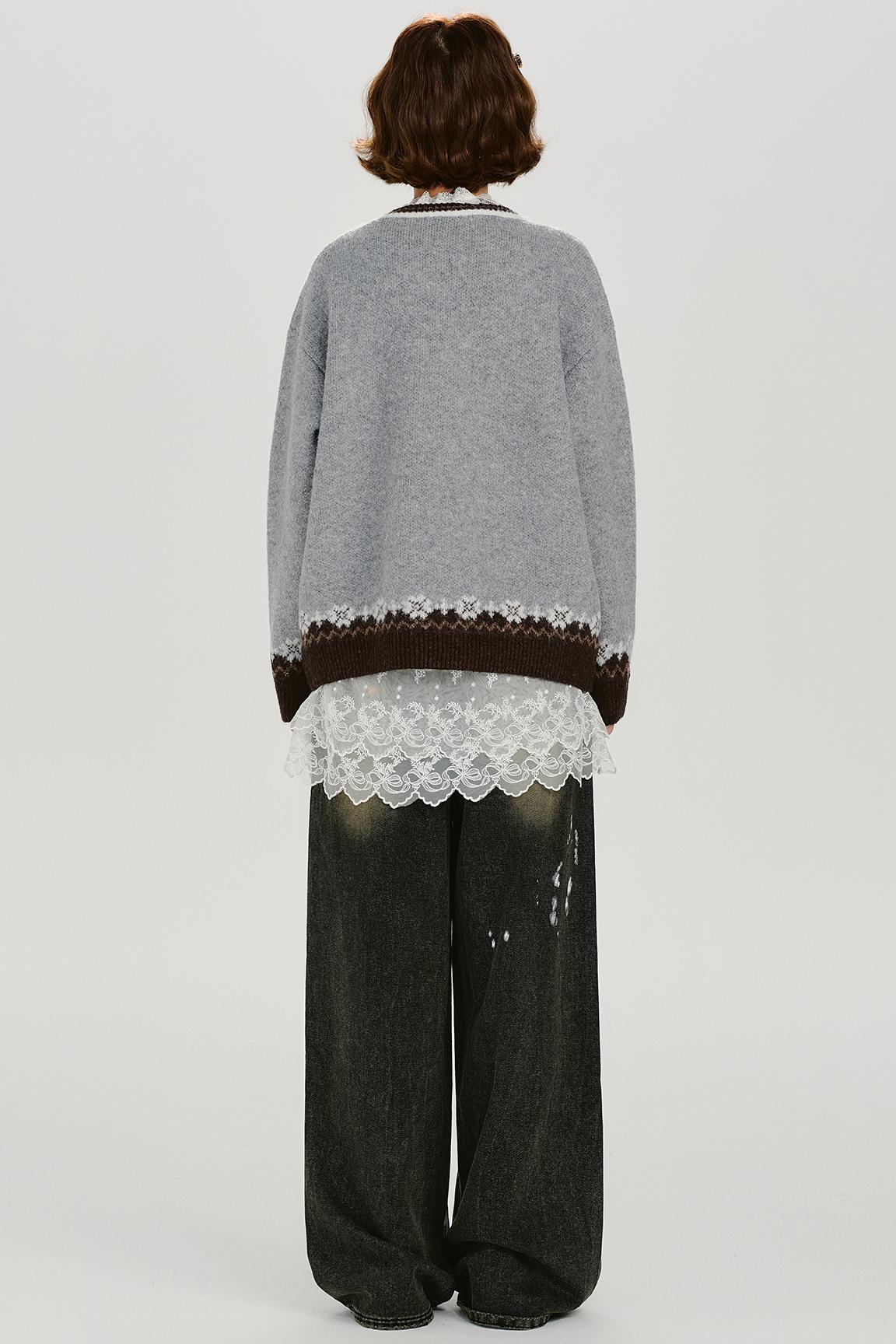 レトロアニマルジャカードセーター