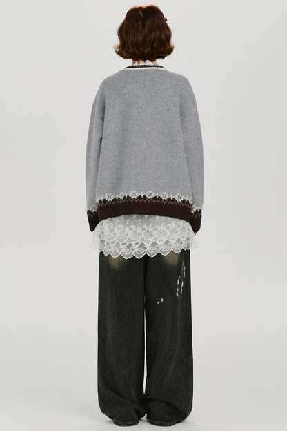 レトロアニマルジャカードセーター