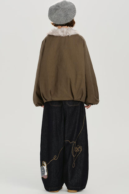 レトロファーコラージャケット