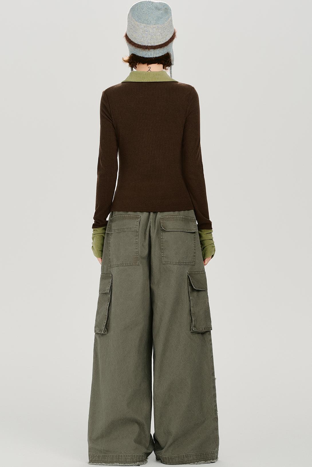 スリムステッチコントラストラペルトップス