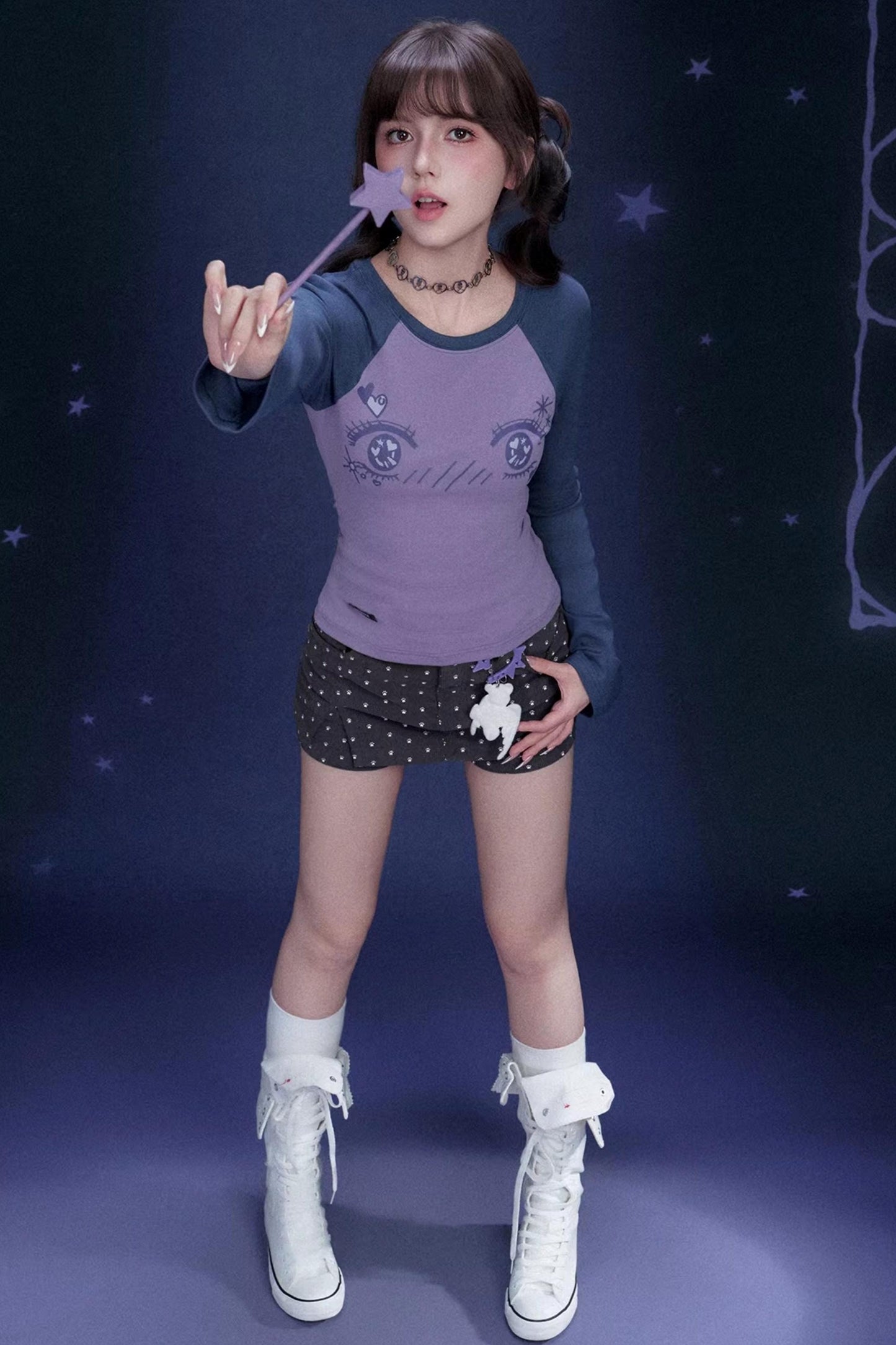 Comic Eye Raglan Blouse