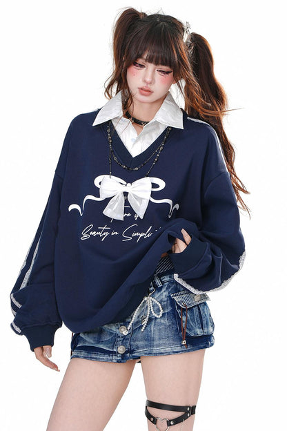 Six Style V-Neck Sweatshirt