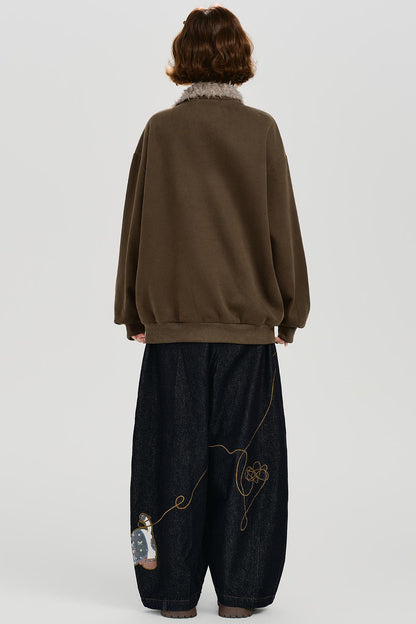 アニマルレトロフリーススウェット