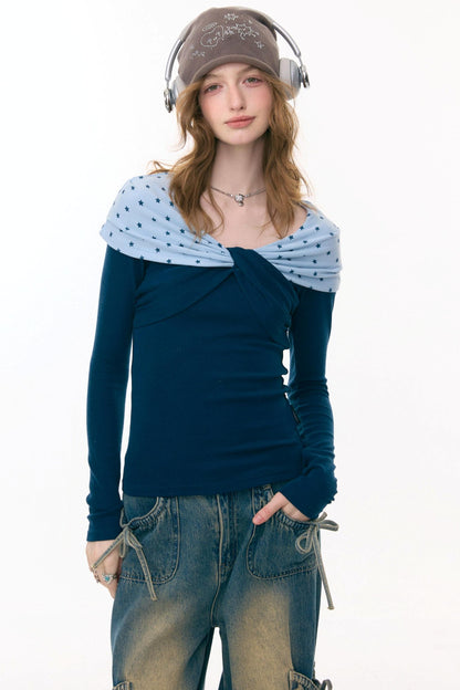 Star Design Fitted Tops