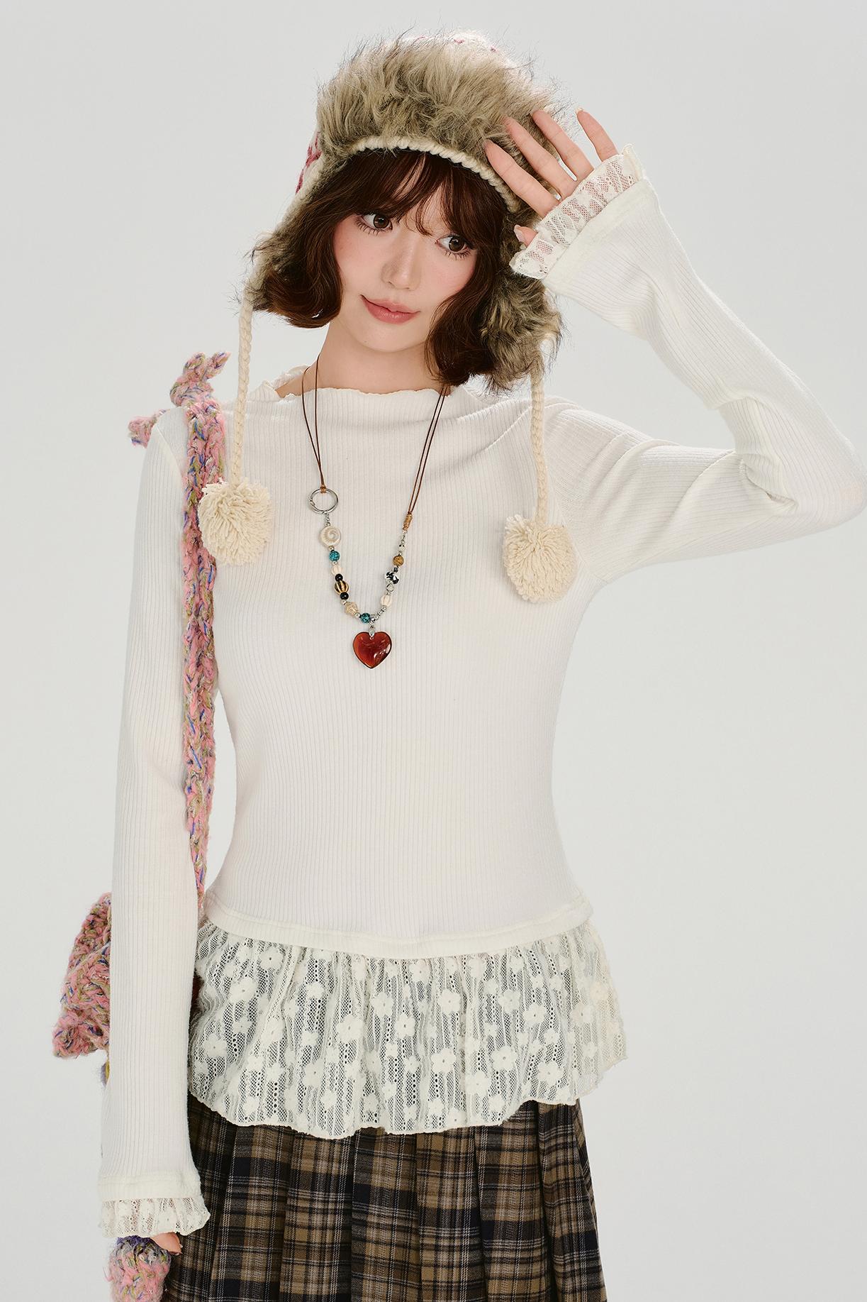 レトロレースレイヤートップ