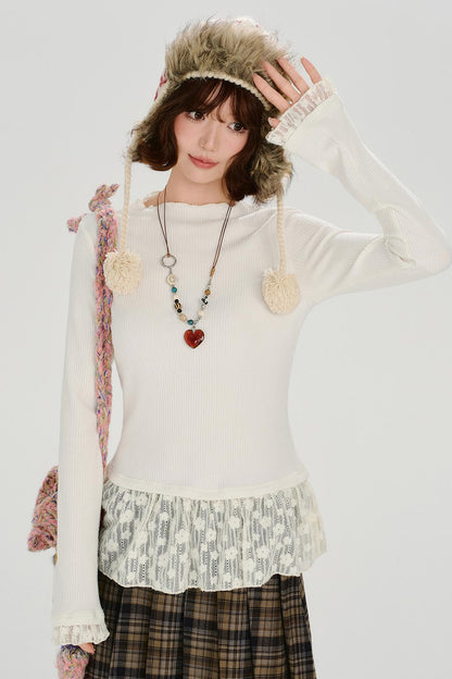 レトロレースレイヤートップ