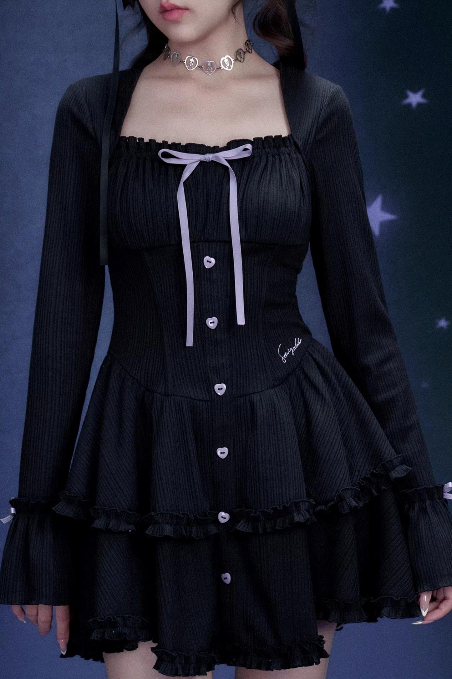 Black and Purple Cake Dress