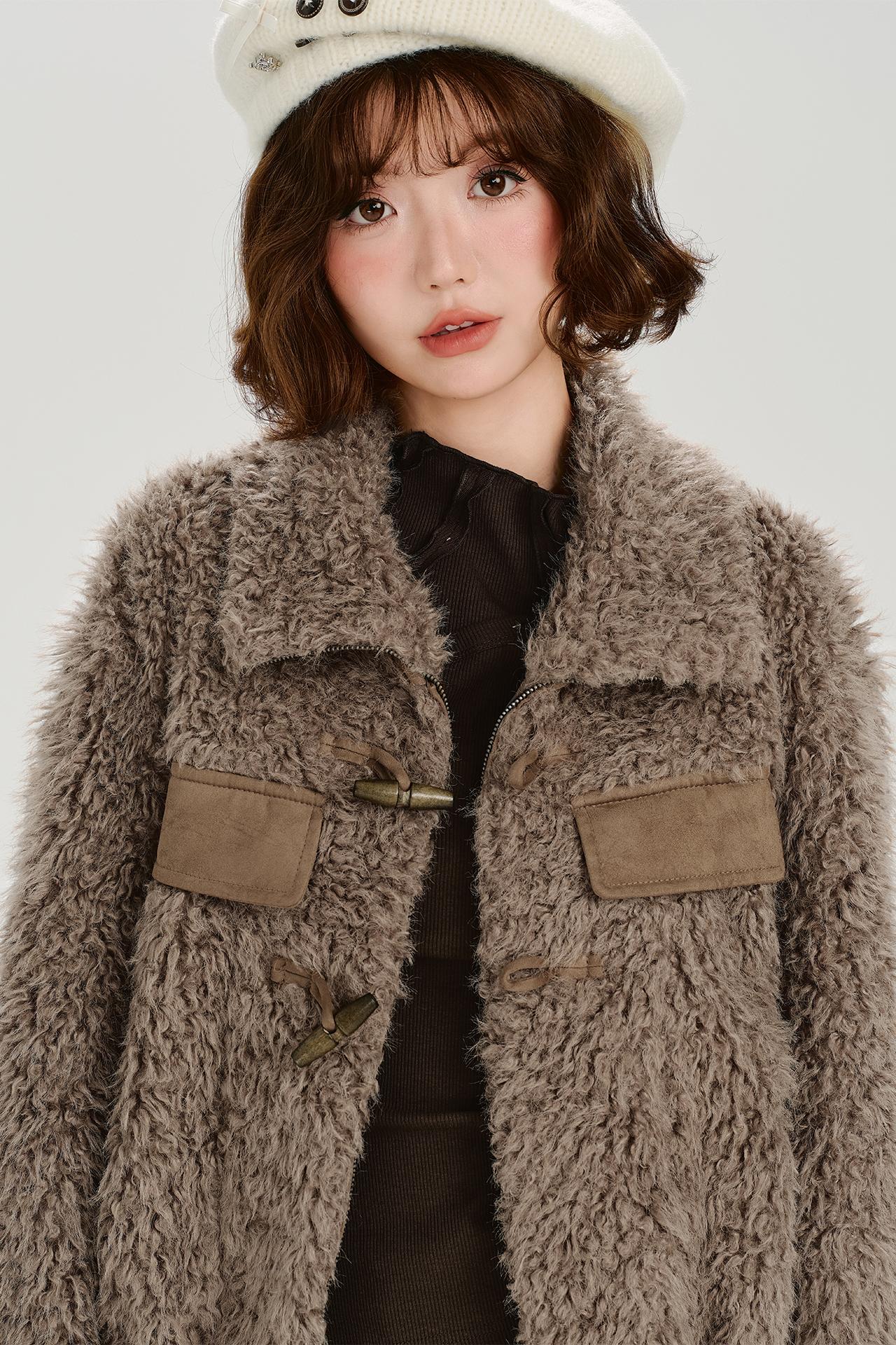 ヴィンテージラペルプラッシュホーンボタンジャケット