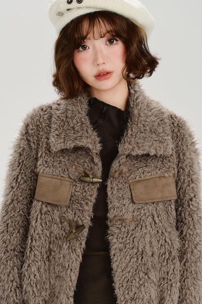 ヴィンテージラペルプラッシュホーンボタンジャケット