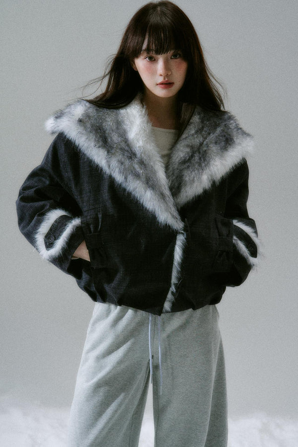 Big Fur Collar Mode Jacket