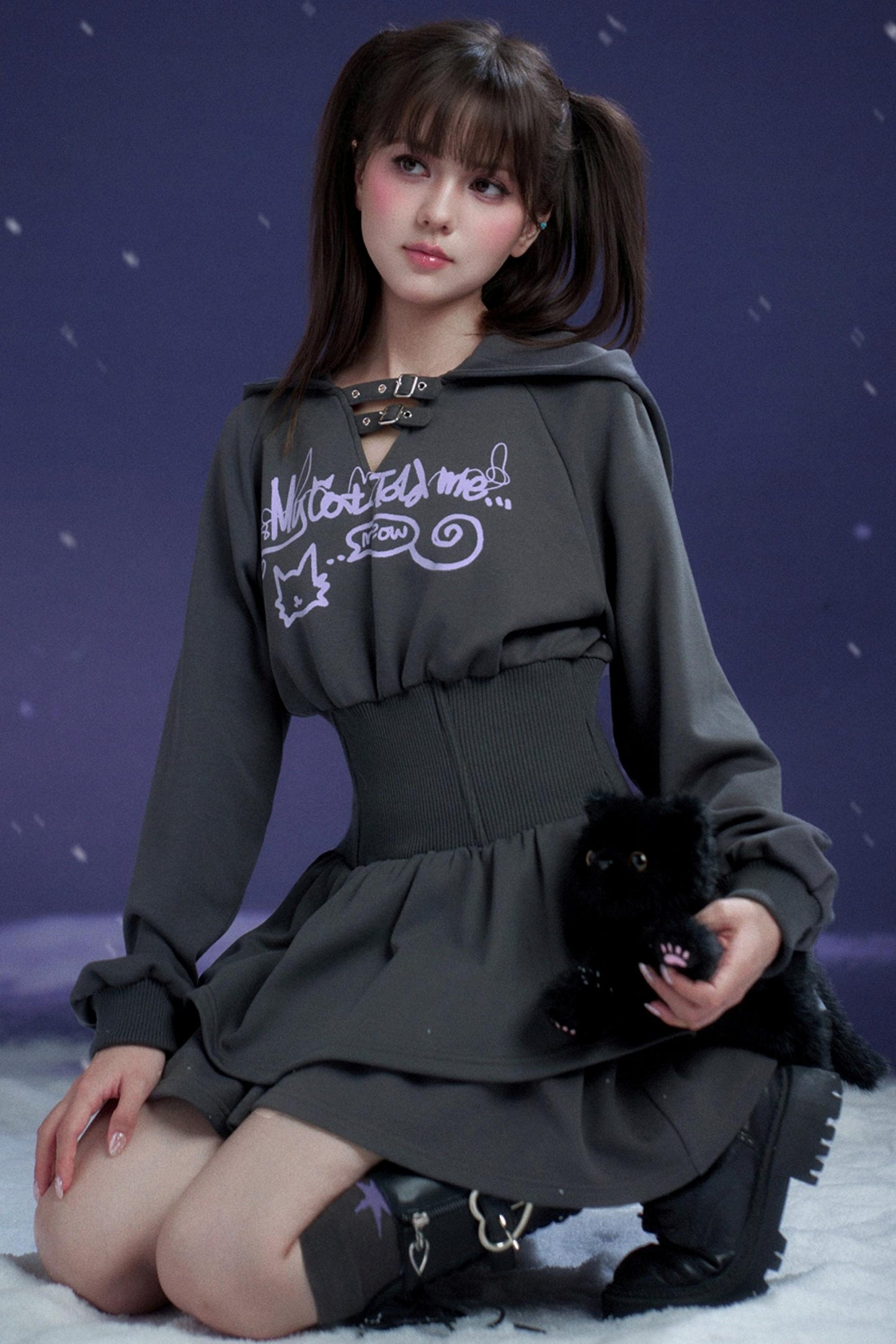 Casual Hooded Sweatdress