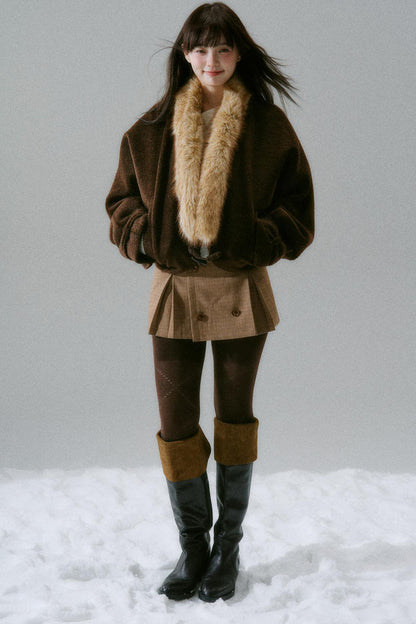 Fur cormorant sleeveless coat