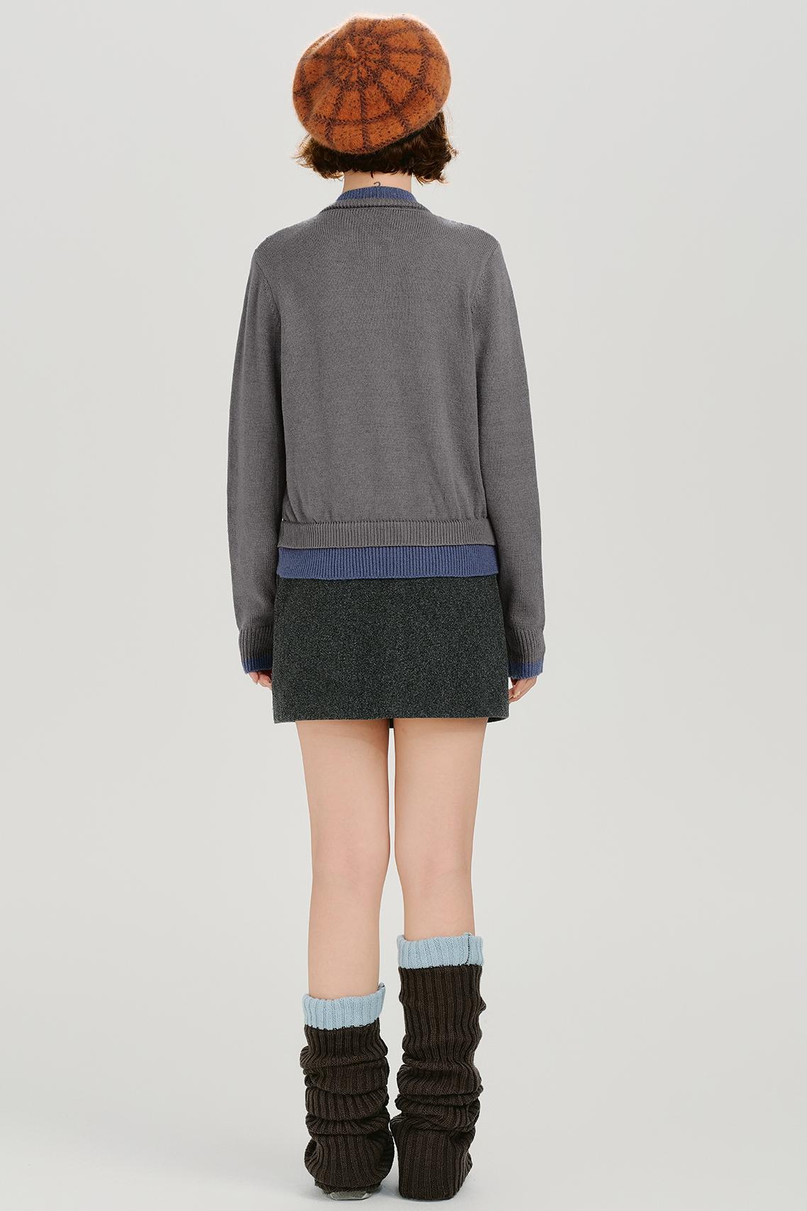 レトロスプライシングニットカーディガン