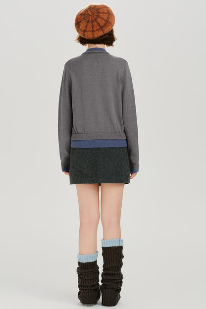 レトロスプライシングニットカーディガン