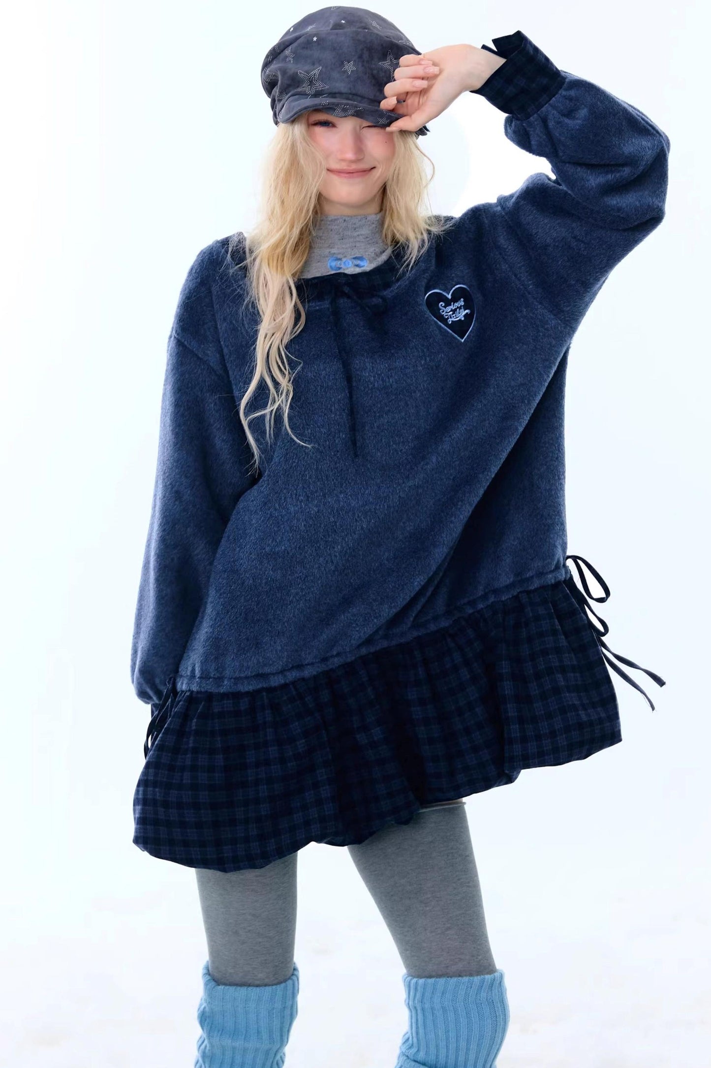 Check Loose Wide Dress