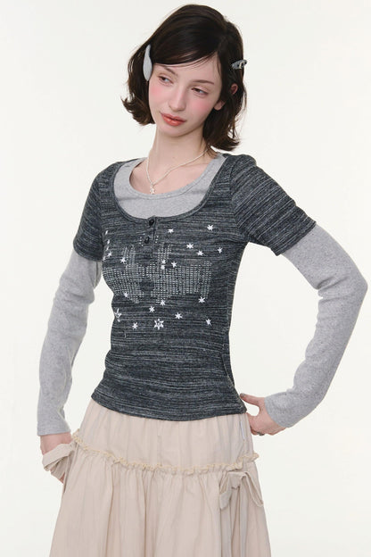 Starry Night Retro Top