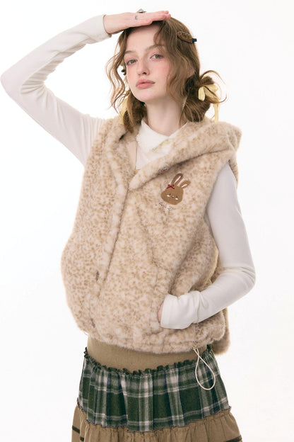 Faux Fur Rabbit Ear Vest