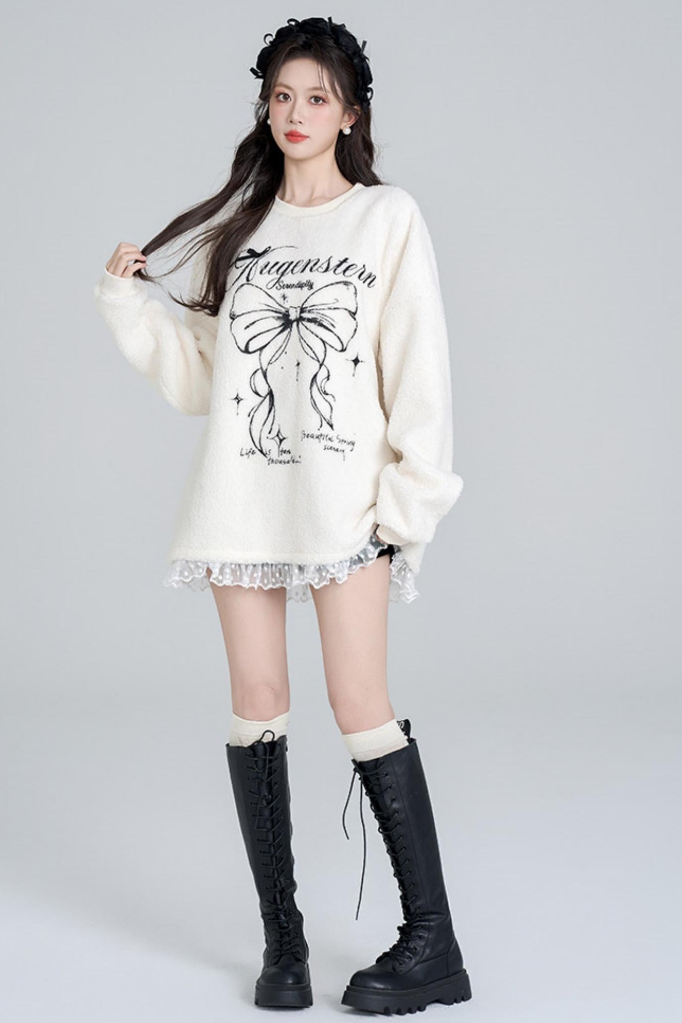 Ribbon Loose Lace Top