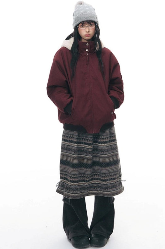 ダークレッドルーズジャケット