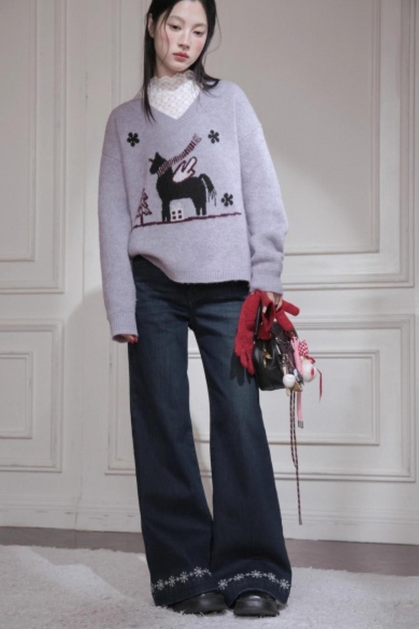 Soft mist wool sweater