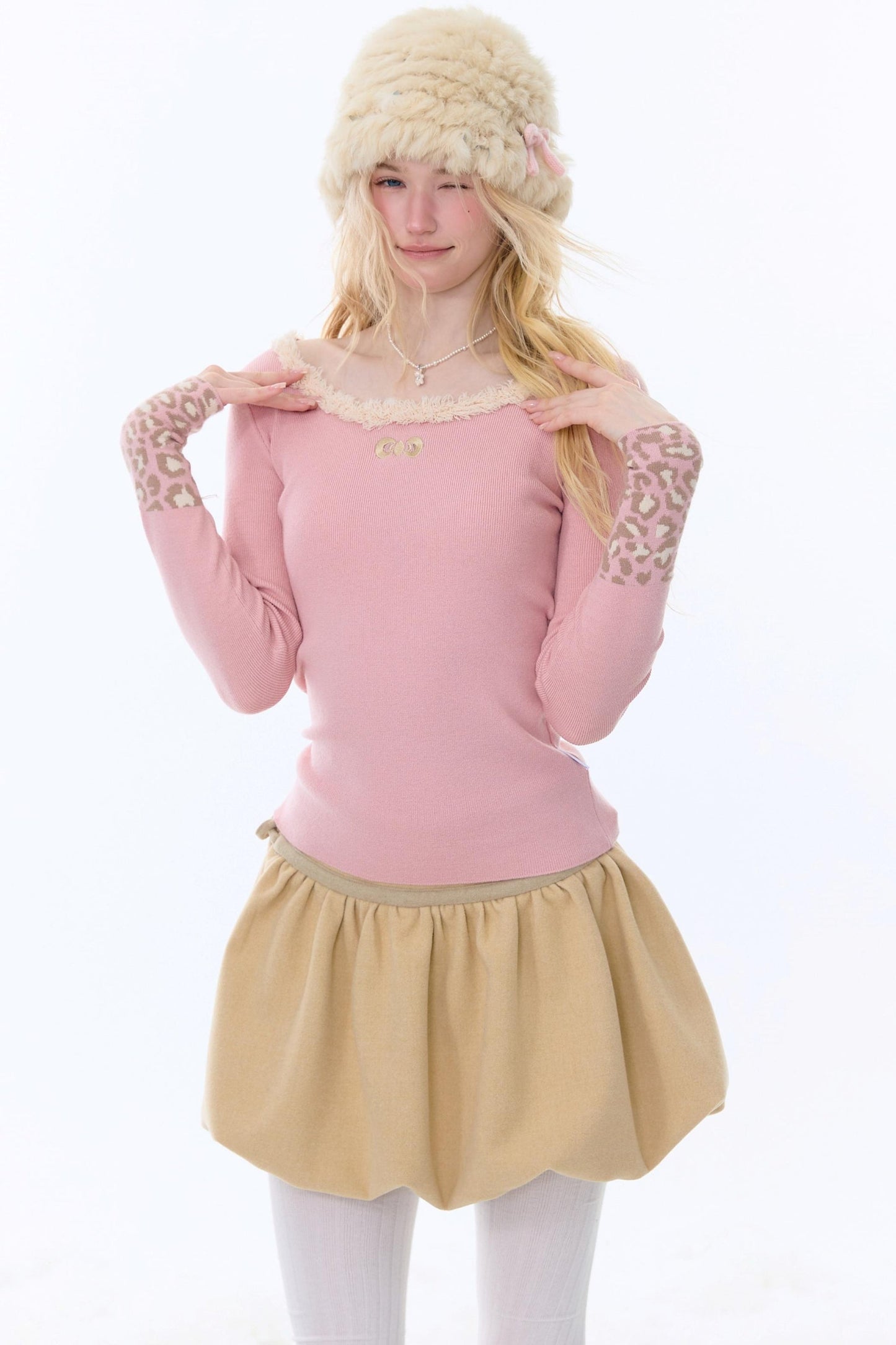 Leopard Print Knit Sweater