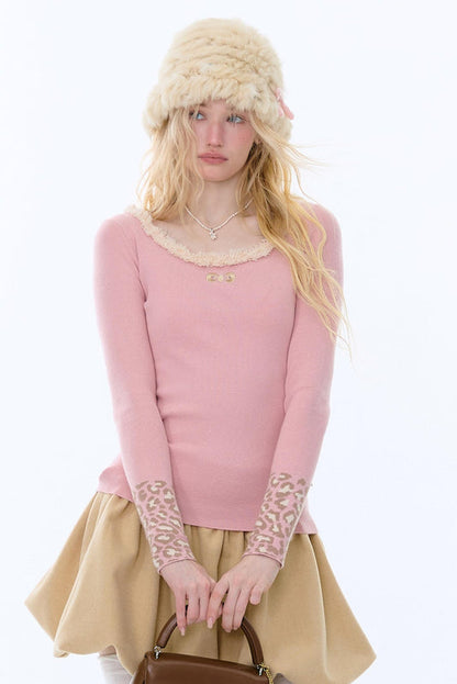 レオパードプリントニットセーター