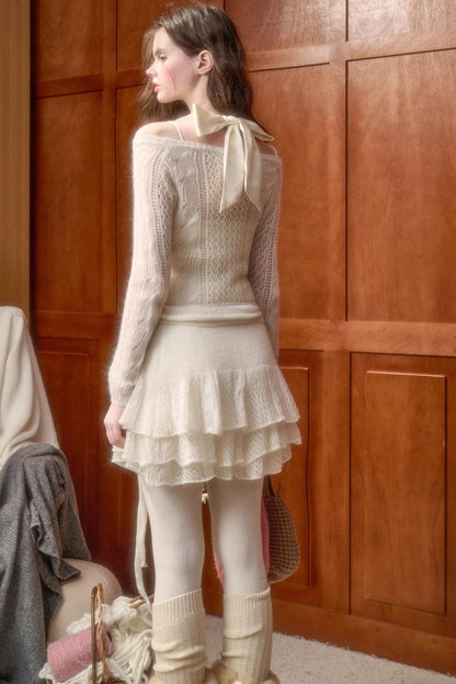 モヘアスイートトップス+スカート