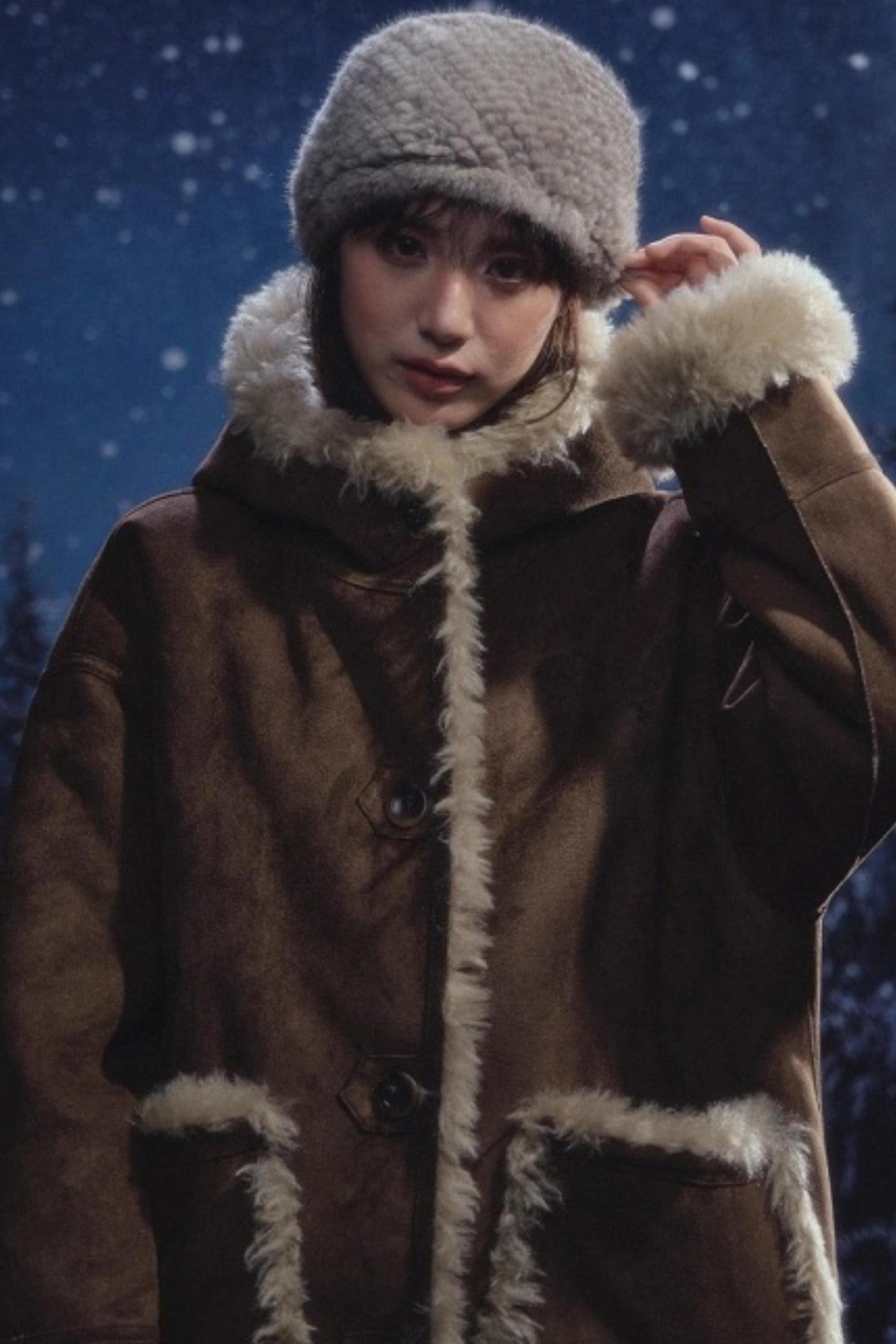 リバーシブルスエードファーコート