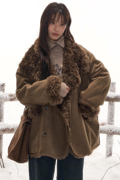 リバーシブルファースエードコート