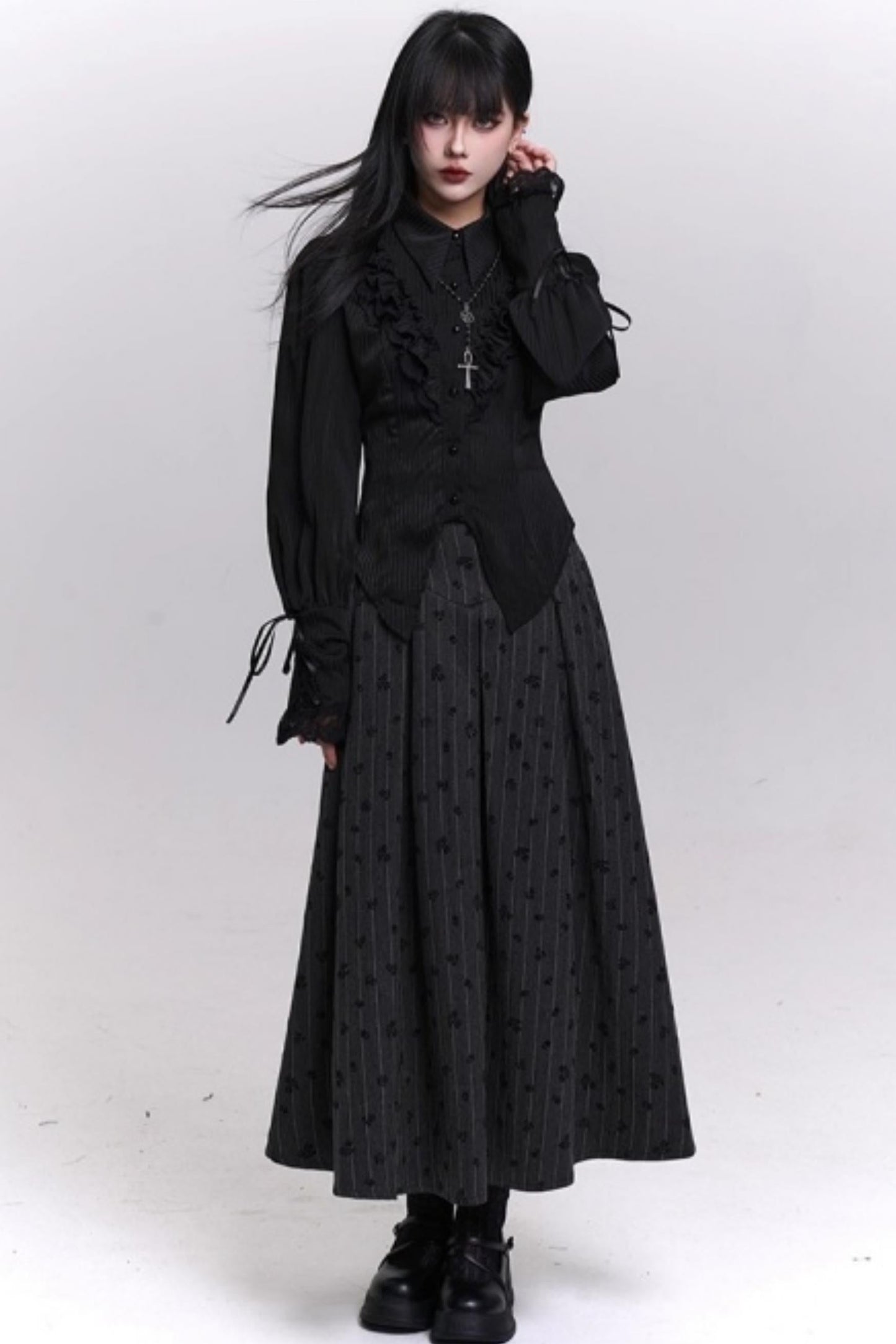 クラシックストライプパターンエーラインスカート