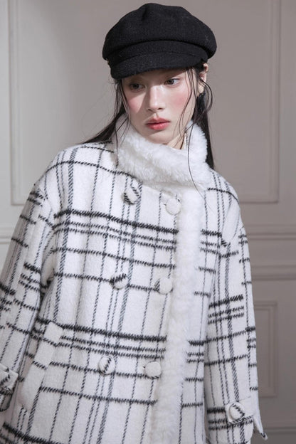 モノクロチェックジャケット＋ベストドレス