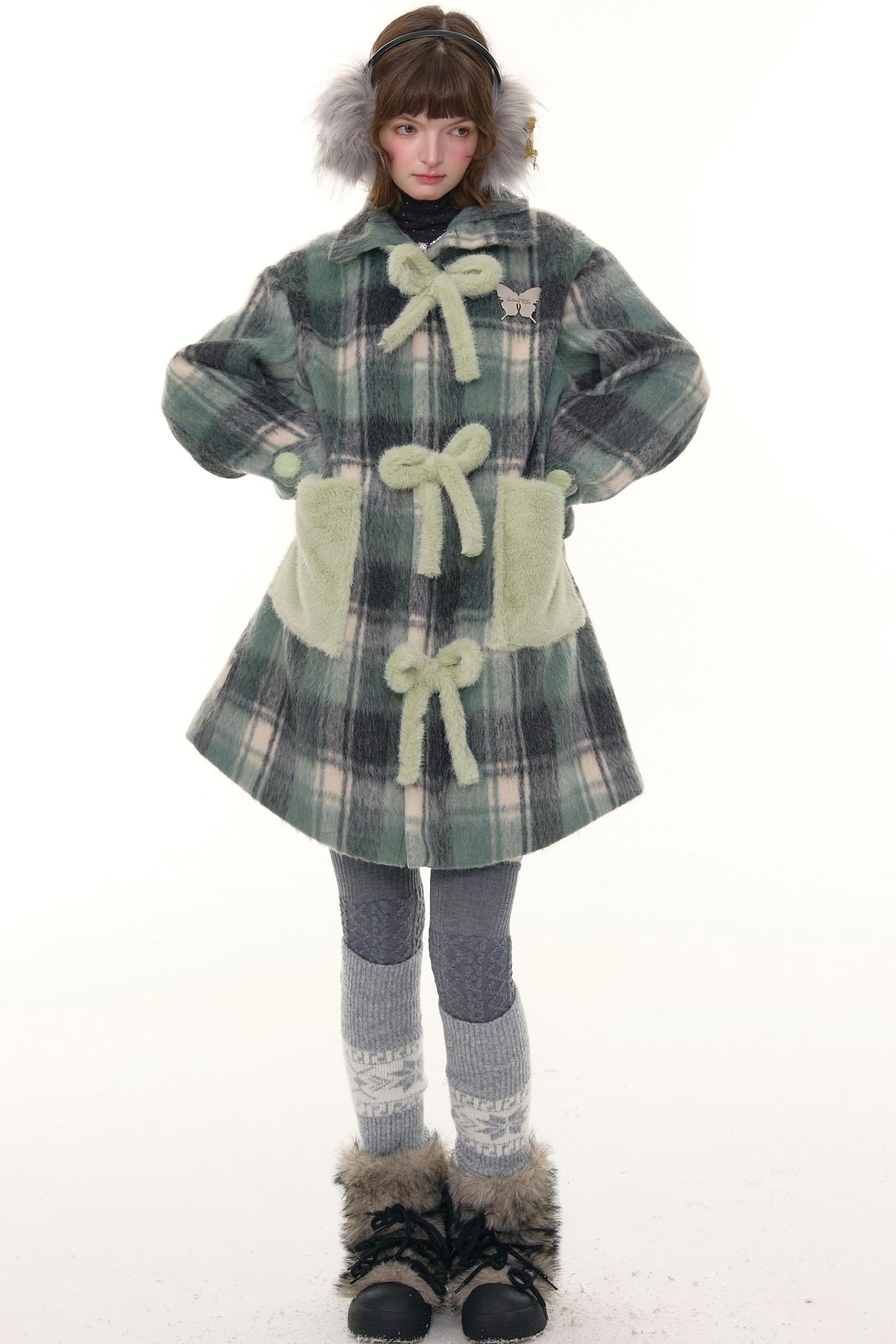 Retro Plaid Woollen Coat