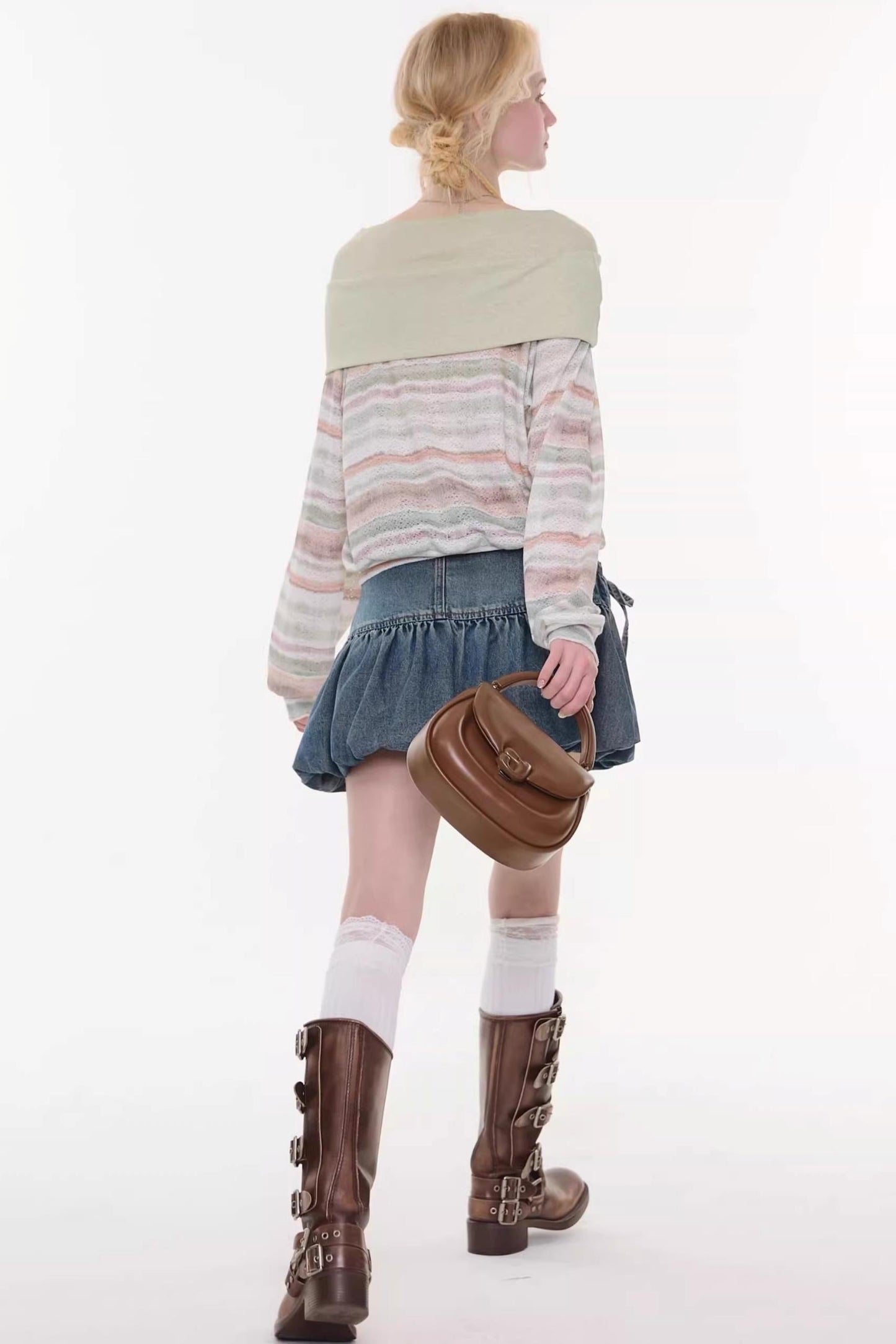 Sweet Bubble Denim Skirt
