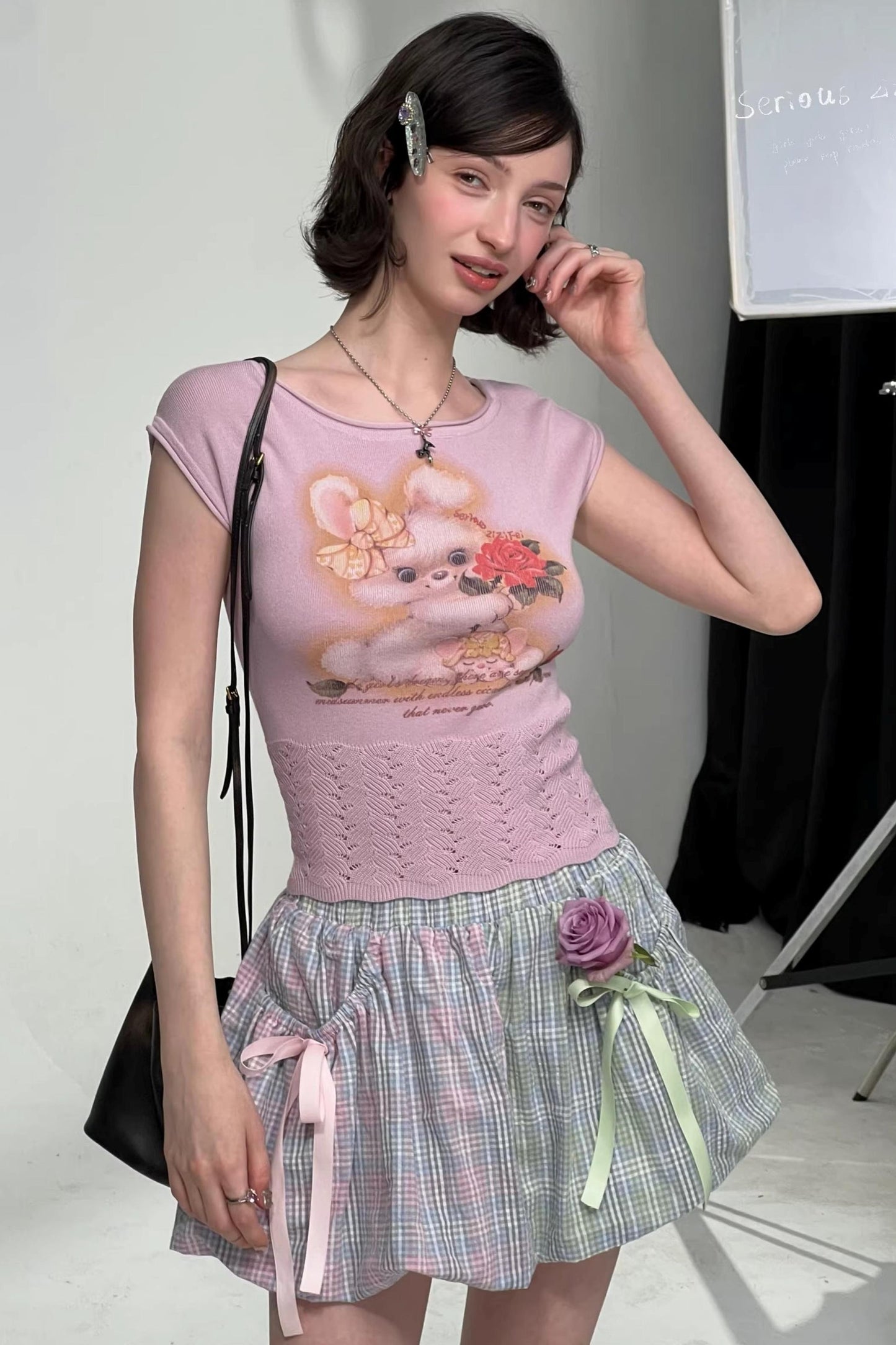 Sweet Rabbit Print Top