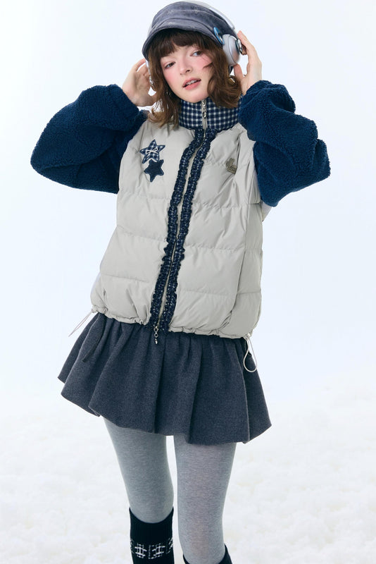 スタープリントカラーブロックコート